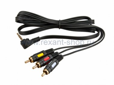 Фотография товара 'Rexant Шнур 3.5мм 4C Plug - 3RCA 17-4412'