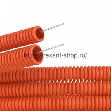 Фотография товара 'Rexant Труба гофрированная из ПНД с зондом ? 32 мм 28-0032-5'