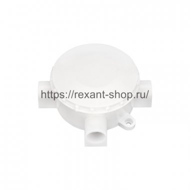 Фотография товара 'Rexant Коробка распаячная трехрожковая ОУ, 70x35, IP20 28-3065'