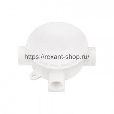 Фотография товара 'Rexant Коробка распаячная четырехрожковая ОУ, 70x35, IP20 28-3066'