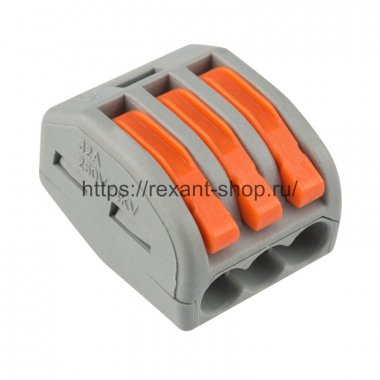 Фотография товара 'Rexant Клемма соединительная многоразовая 3-проводная 07-5253-4-20'