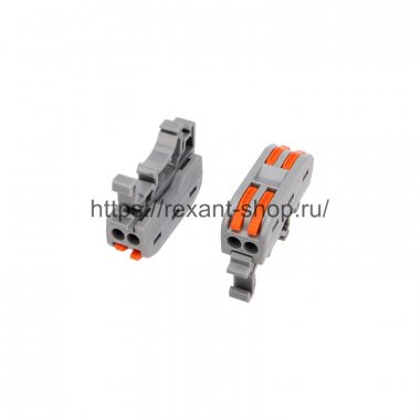 Фотография товара 'Rexant Клемма соединительная многоразовая проходная 2-полюсная 07-5239'