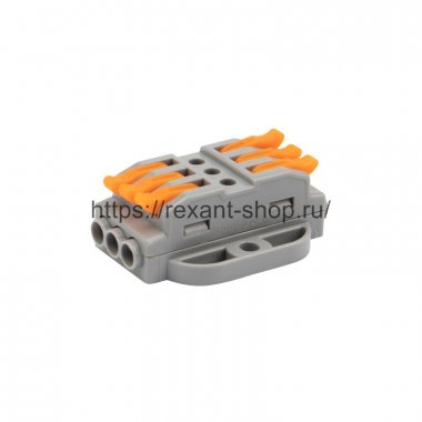 Фотография товара 'Rexant Клемма соединительная многоразовая проходная 3 полюса 07-6263'