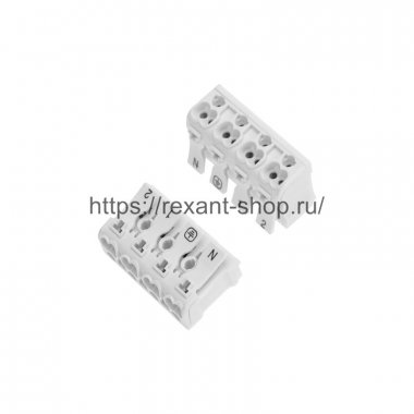 Фотография товара 'Rexant Клемма пружинная соединительная КСП 4-полюсная 07-6216'