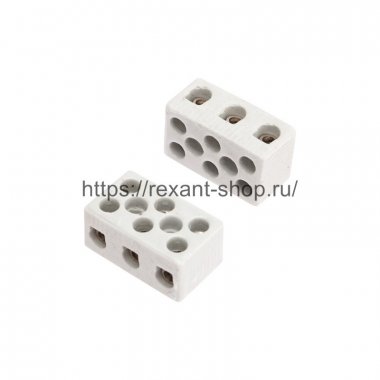 Фотография товара 'Rexant Клемма керамическая винтовая 10 мм? 3 пары контактов 07-6226'
