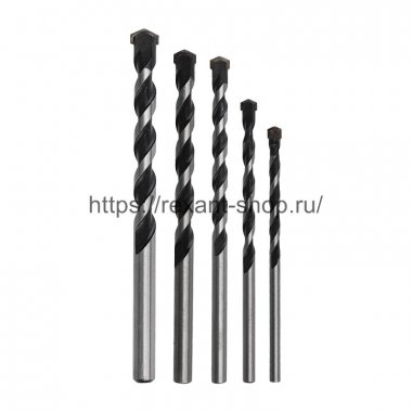 Фотография товара 'Rexant Набор сверл по бетону 4-5-6-8-10 мм 91-0411'