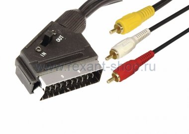 Фотография товара 'Rexant Шнур SCART Plug - 3RCA Plug с переключателем 17-1322'