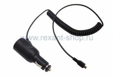 Фотография товара 'Rexant Автозарядка с индикатором microUSB (АЗУ) 16-0243'