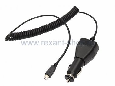 Фотография товара 'Rexant Автозарядка с индикатором mini USB 16-0242'
