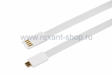 Фотография товара 'Rexant USB кабель microUSB, плоский силиконовый шнур 18-4280'