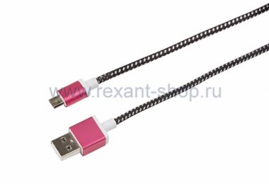 Фотография товара 'Rexant USB кабель microUSB, шнур в тканевой оплетке 18-4240'