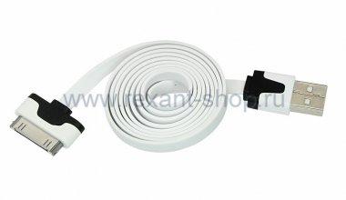 Фотография товара 'Rexant USB кабель для iPhone 4 slim шнур плоский 1М 18-1984'