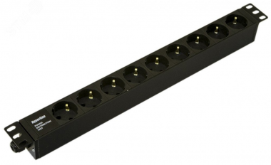 Фотография товара 'Rexant 04-0103-1 Блок распределения питания для 19" шкафов, горизонтальный, 6 розеток СЕЕ 7/4, 16A'