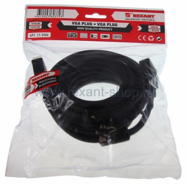Фотография товара 'Rexant Шнур VGA plug - VGA plug, 5М 17-5506'