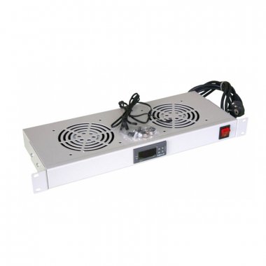 Фотография товара 'Rexant 04-2604 Модуль вентиляторный с термостатом 19" 1U с 2-мя вентиляторами'