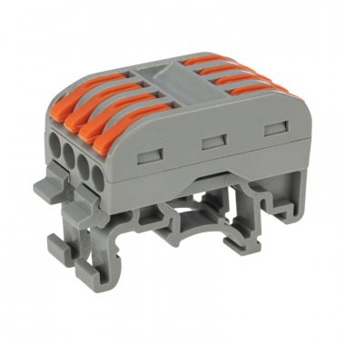 Фотография товара 'Rexant 07-5237Клемма СМК 222-424D проходная 4-полюсная, с креплением на DIN-рейку (0,08-4 мм?)'