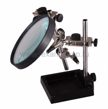 Фотография товара 'Rexant Держатель "третья рука" с лупой х3, D=60 мм. (ZD-10H) 12-0254'