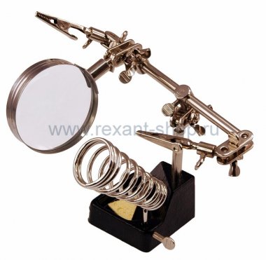 Фотография товара 'Rexant Держатель "третья рука" с лупой х2.5 (ZD-10G) 12-0252'