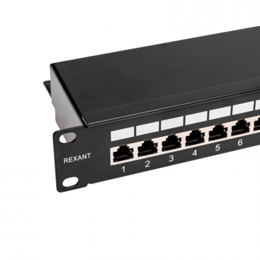 Фотография товара 'Rexant 02-0054 Панель коммутационная наборная 19", 1U, 24 порта, STP'