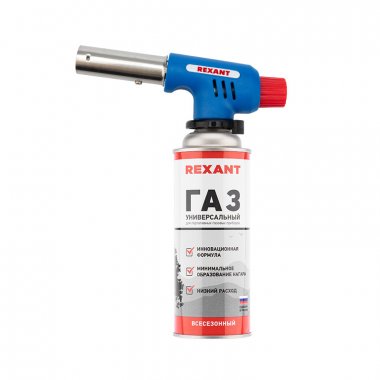 Фотография товара 'Rexant 12-0019-14 Набор горелка газовая GT-19 с пьезоподжигом + газовый баллон'