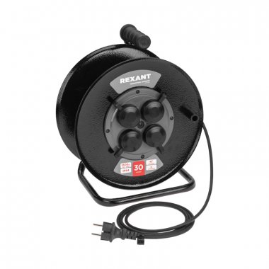 Фотография товара 'Rexant 13-5011 Удлинитель силовой КГ на катушке 4 гнезда, с/з, 30м, 3х1,5мм?, IP44'