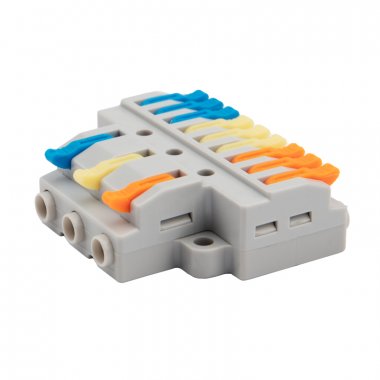 Фотография товара 'Rexant 07-5232-05 Клемма СМК 3х3 проходная разветвительная 3 полюса'