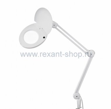 Фотография товара 'Rexant Лупа на струбцине круглая настольная 5Х с подсветкой с крышкой 31-0222'