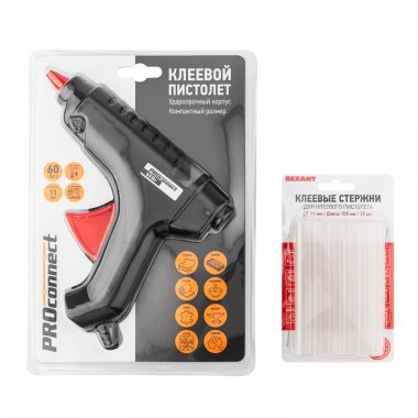 Фотография товара 'Rexant 12-1703 Набор ПК03 для творчества (пистолет 60Вт, стержни 11мм)'
