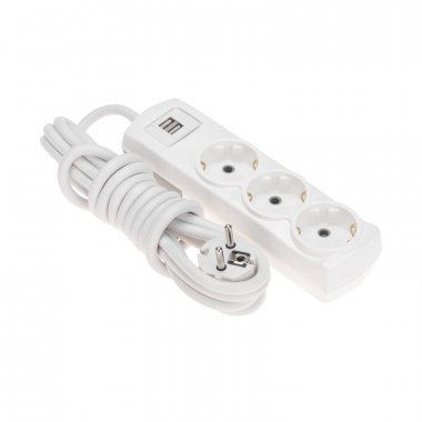 Фотография товара 'Rexant 13-4110 Удлинитель PREMIUM 3 гнезда, 3м, 3х1,5мм?, с/з, 2 USB'