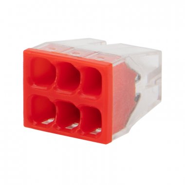 Фотография товара 'Rexant 07-3209-5 Экспресс-клемма СМК 2273-206, 6-проводная 0.5-2.5 мм?'