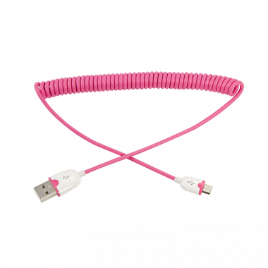 Фотография товара 'Rexant 18-4303 USB кабель универсальный microUSB шнур витой 1,5М розовый'