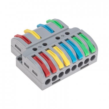 Фотография товара 'Rexant 07-5247 Клемма СМК 4х2 проходная разветвительная 4 полюса'