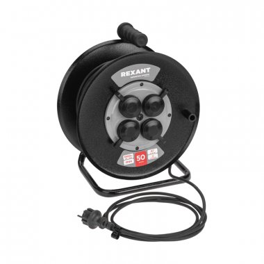Фотография товара 'Rexant 13-5013 Удлинитель силовой КГ на катушке 4 гнезда, с/з, 50м, 3х1,5мм?, IP44'