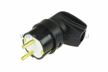 Фотография товара 'Rexant Вилка угловая каучук 16А с з/к 11-8509'