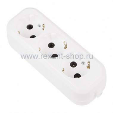 Фотография товара 'Rexant Колодка 3 гнезда с заземлением эконом 11-8712'