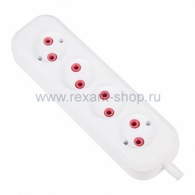 Фотография товара 'Rexant Колодка 4 гнезда без заземления эконом 11-8714'