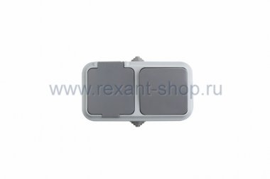 Фотография товара 'Rexant Выключатель одноклавишный + розетка влагозащищенная для открытой установки 78-0527'
