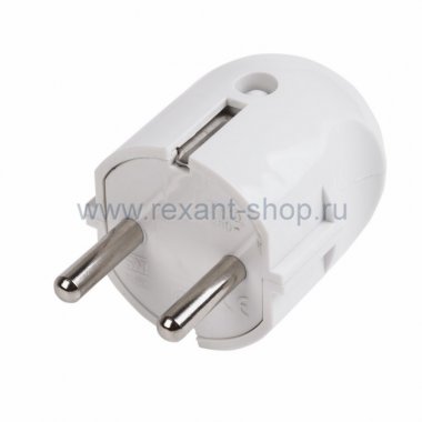 Фотография товара 'Rexant Вилка прямая с/з белая 16А 11-8531'