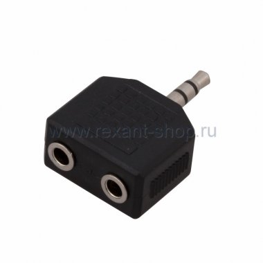 Фотография товара 'Rexant ПЕРЕХОДНИК штекер 3.5мм стерео - 2гнезда 3.5мм стерео 14-0423'
