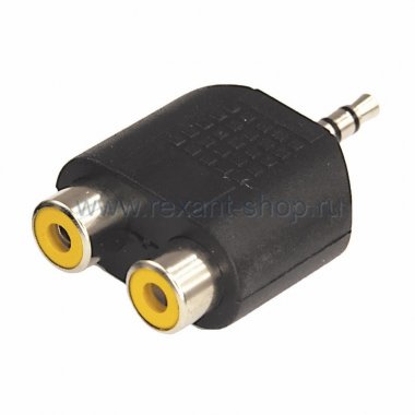 Фотография товара 'Rexant ПЕРЕХОДНИК штекер 3.5мм стерео - 2гнезда RCA 14-0431'