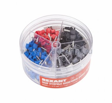 Фотография товара 'Rexant Набор втулочных наконечников двойных НШВИ2 08-1930'