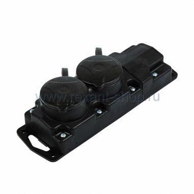 Фотография товара 'Rexant Розетка штепсельная переносная двухместная с заземляющим контактом влагозащищенная IP 44 11-8724'