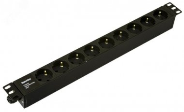 Фотография товара 'Rexant 04-0303-1 Блок распределения питания для 19" шкафов, горизонтальный, 8 розеток СЕЕ 7/4, 10A'