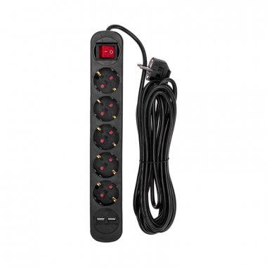 Фотография товара 'Rexant 13-4042Удлинитель STANDARD 5 гнезд, 5м, 3х1,0мм?, с/з'