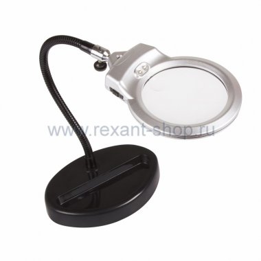 Фотография товара 'Rexant Лупа х2.5, 90мм, с ложементом, LED подсветка 12-0257'