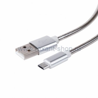 Фотография товара 'Rexant USB кабель microUSB, шнур в металлической оплетке 18-4241'