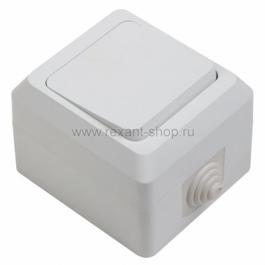 Фотография товара 'Rexant Выключатель одноклавишный влагозащищенный открытой установки, 10 А, IP 44 78-0513'