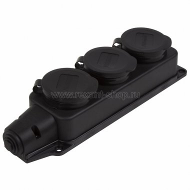 Фотография товара 'Rexant Розетка штепсельная трехместная влагозащищенная переносная с/з,16А, IP44 78-0512'