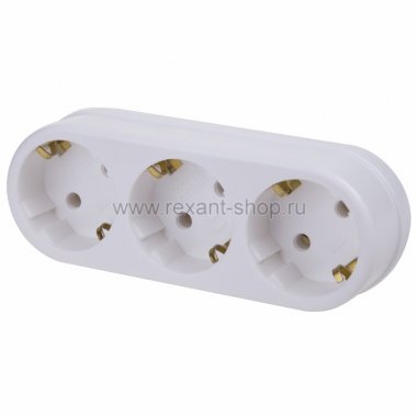 Фотография товара 'Rexant Тройник электрический линейный, 16 А 11-1079'