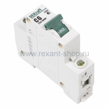Фотография товара 'Rexant Автомат 1-полюсный 6А 4,5кА 81-0250'